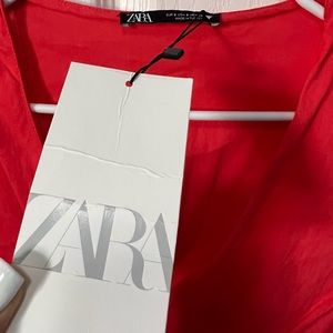 LINEN RED CORAL BLEND TOP